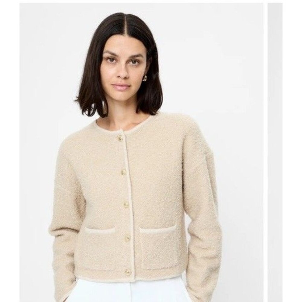 French Connection Long Sleeve Boucle Knit Cardigan Sweater - Size XS - NWT